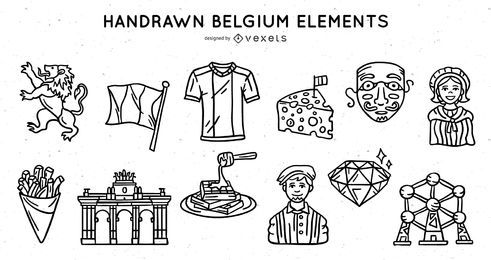 Conjunto de traços de elementos da Bélgica