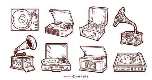 Vintage record player set