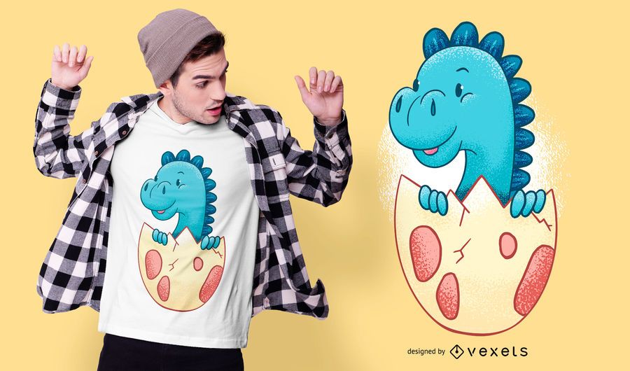 Baby Dinosaur in Egg T-shirt Design Baby Dinosaur in Egg T-shirt Design