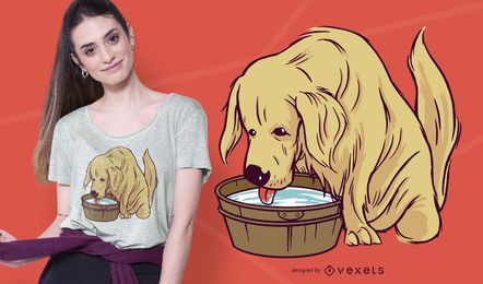 Diseño de camiseta de agua potable Golden Retriever Diseño de camiseta de agua potable Golden Retriever