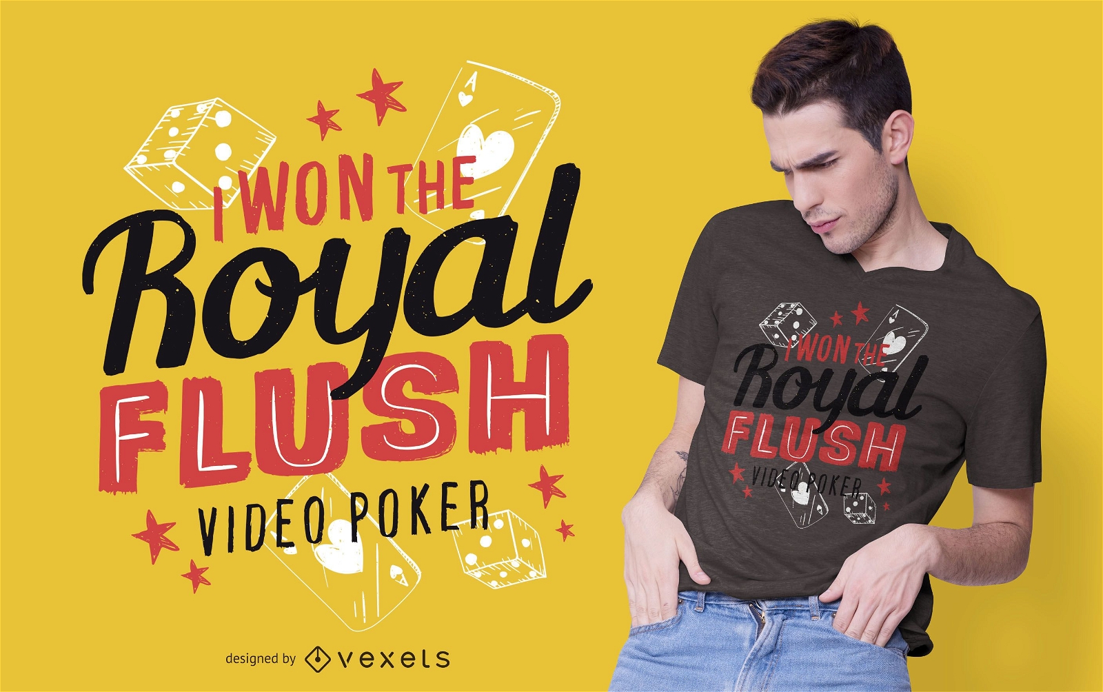 Video Poker Text T-shirt Design