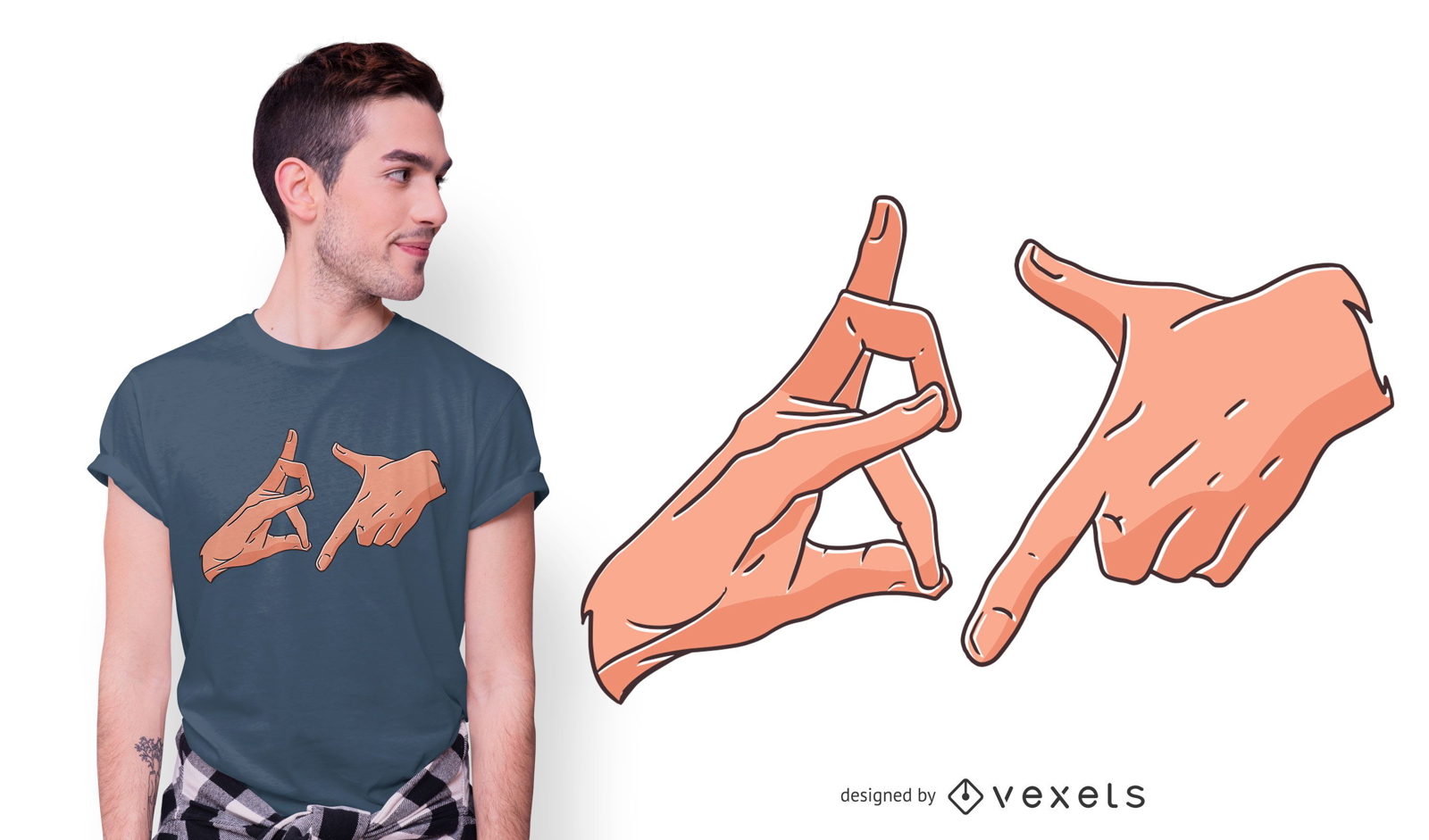 Gang Signs Illustration T-Shirt Design