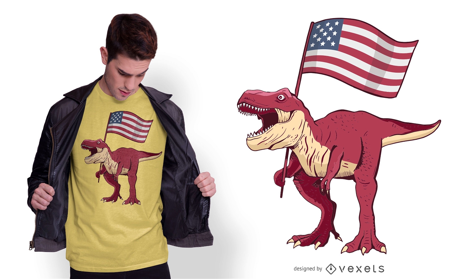 Patriotisches T-Rex T-Shirt Design