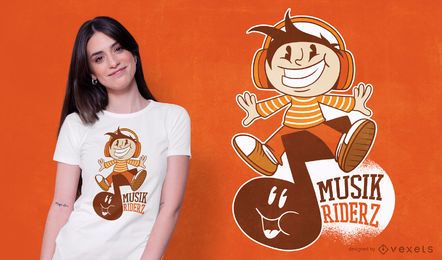 Design de camisetas Music Rider Cartoon