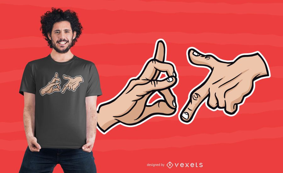 Gang Zeichen Cartoon T-Shirt Design Gang Zeichen Cartoon T-Shirt Design