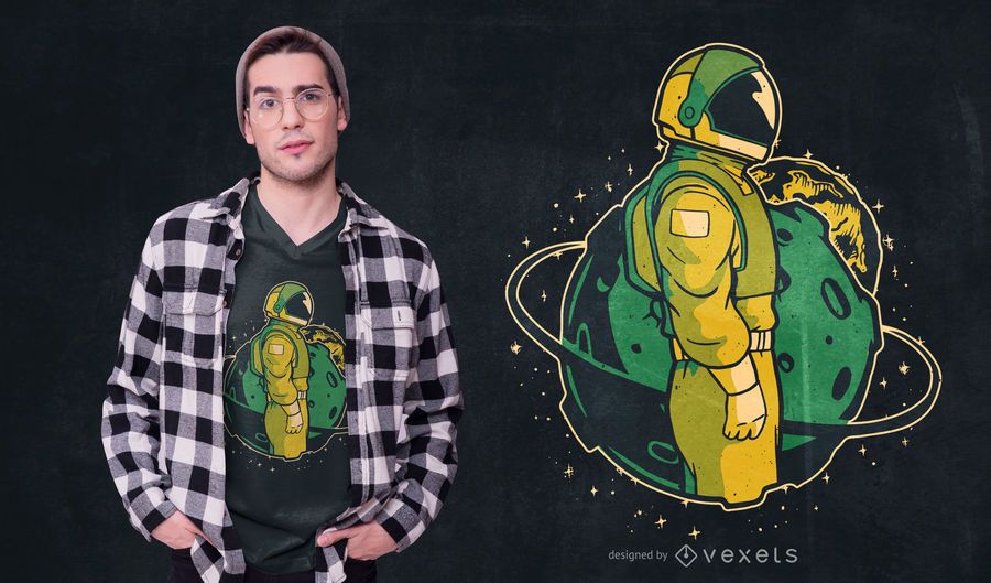 Diseño de camiseta de astronauta en el espacio Diseño de camiseta de astronauta en el espacio