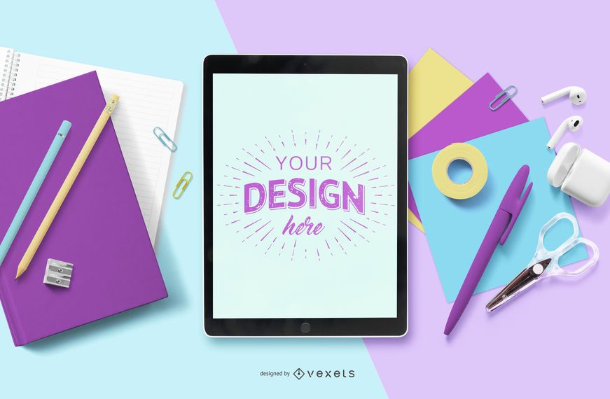 Download Educational IPad Mockup Composition - PSD Mockup Download