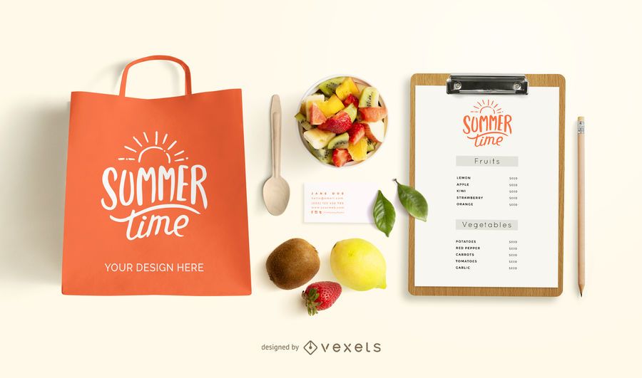 Download Fruits branding mockup composition - PSD Mockup download