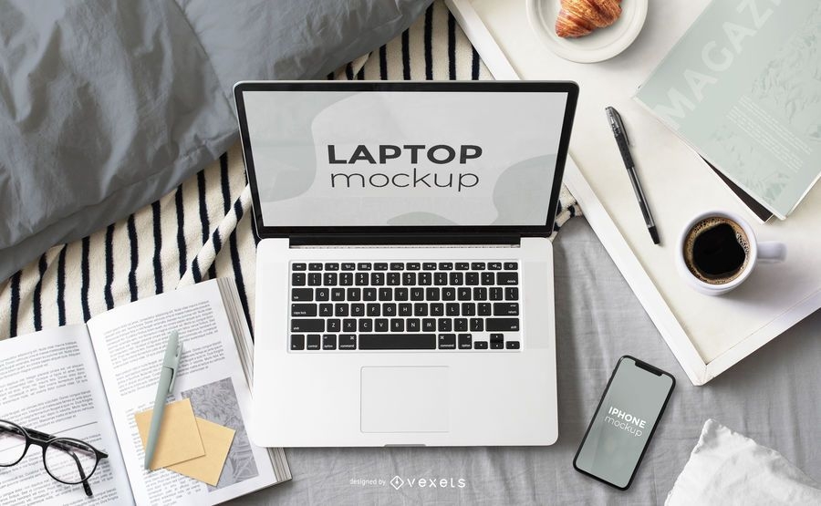 Download Work From Home Laptop Screen Mockup - PSD Mockup download PSD Mockup Templates