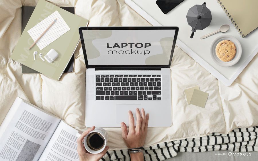 Remote Work Computer Screen Mockup Remote Work Computer Screen Mockup