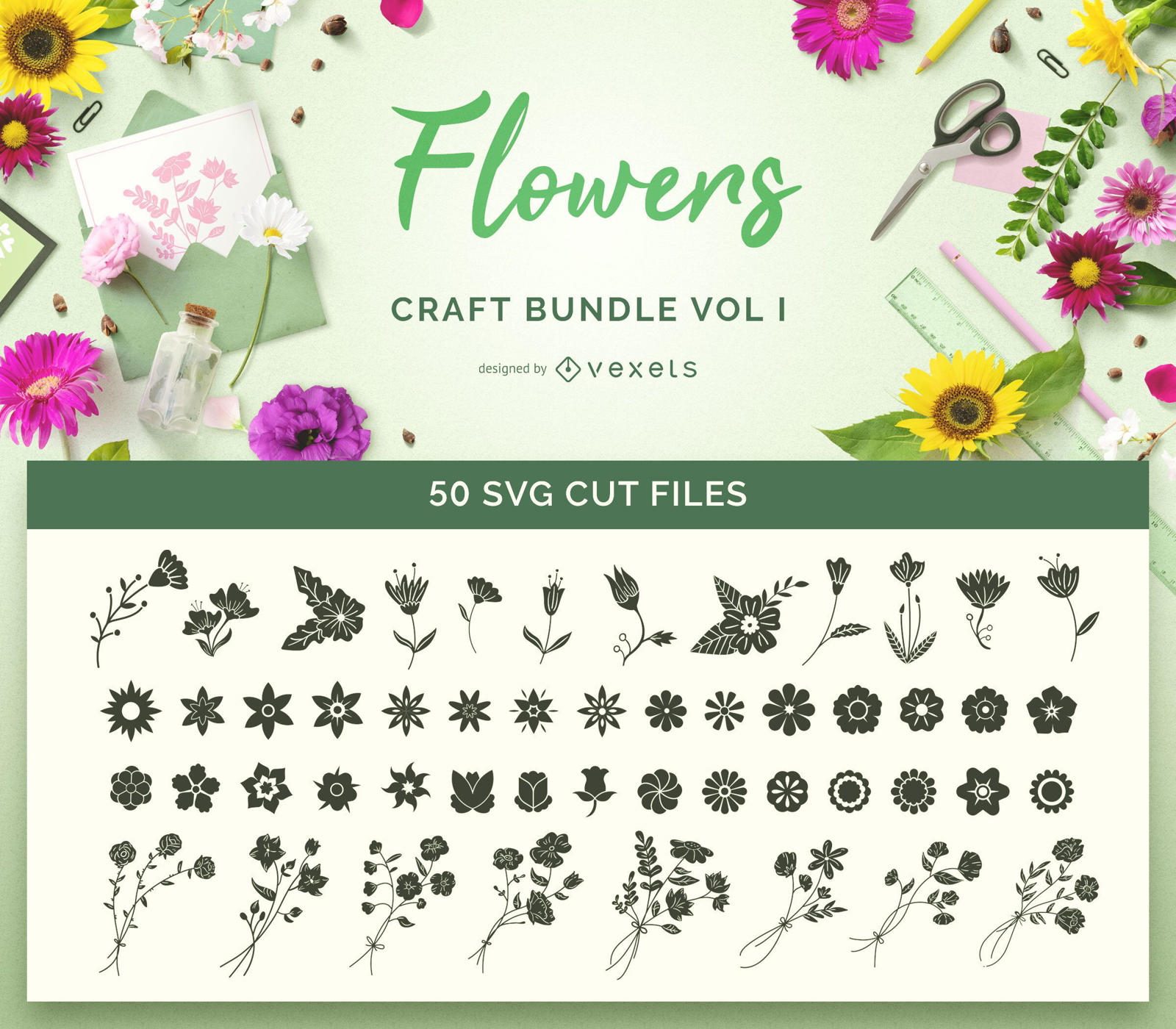 Pacote SVG Flores Craft Vol I