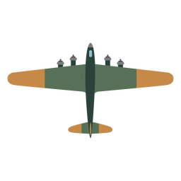 Green aircraft top view icon PNG Design Transparent PNG