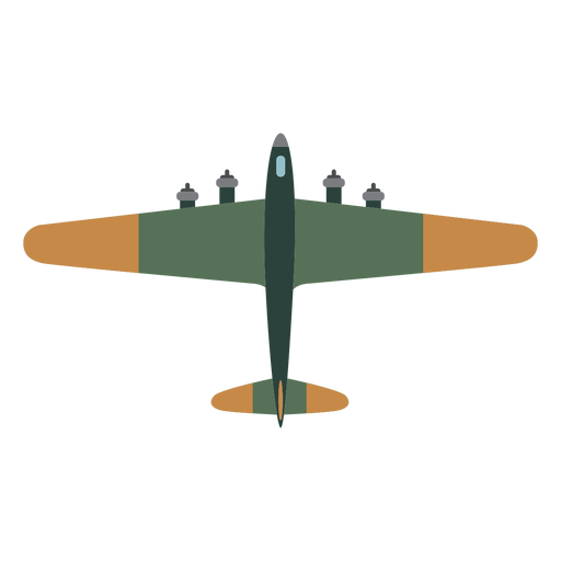 Green aircraft top view icon