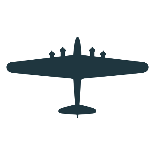 Airplane craft top view silhouette PNG Design