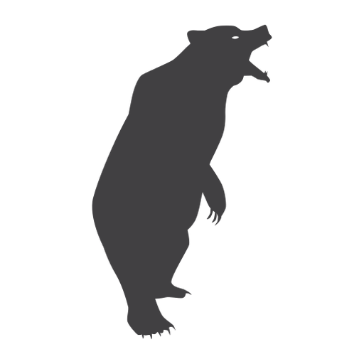 Urso rugindo silhueta de urso