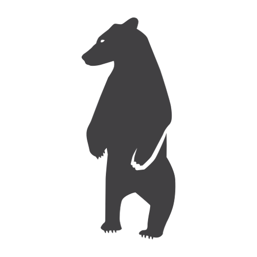 Bear standing silhouette bear PNG Design