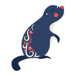 Beaver folk art ornament PNG Design