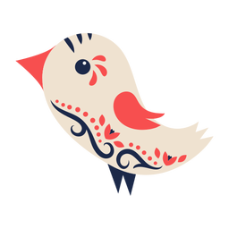 Ornamento de arte popular de pássaro Desenho PNG