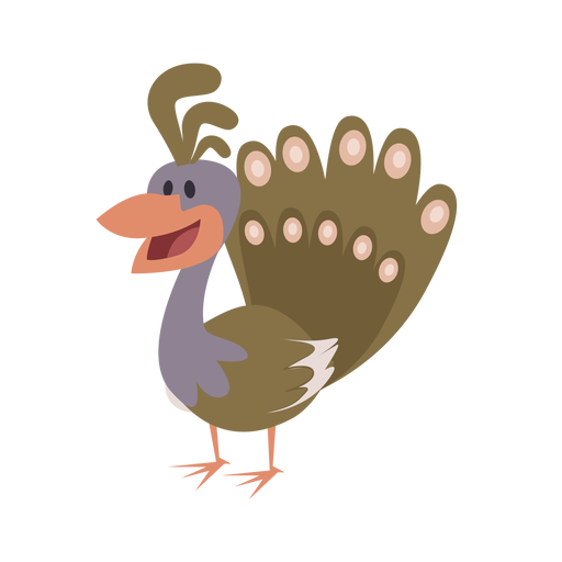 Cute turkey bird character PNG Design