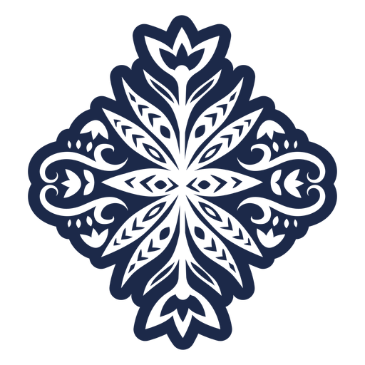 Decorative floral folk pattern sticker PNG Design