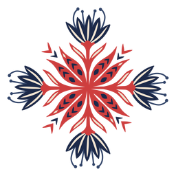 Elemento decorativo de padrão folclórico de flores Desenho PNG