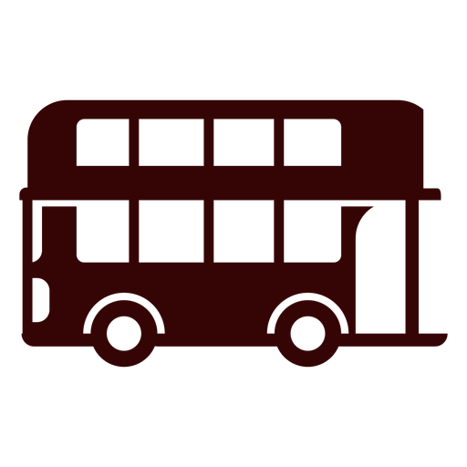 Silhueta de ônibus de dois andares Desenho PNG