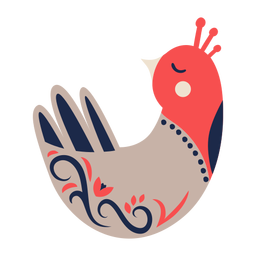 Dove bird folk art ornament PNG Design
