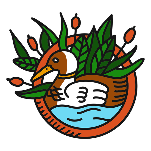 Tatuaje vintage emblema de pato Diseño PNG