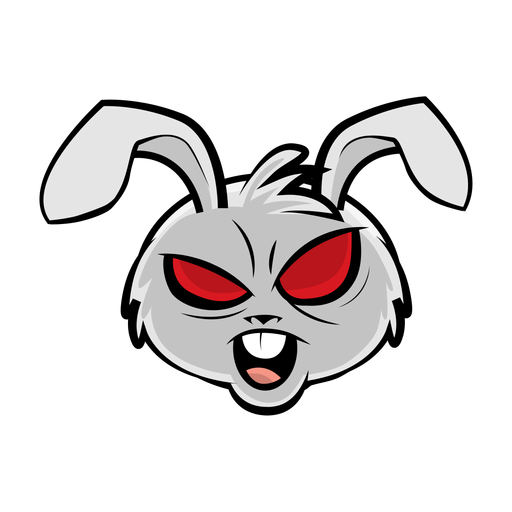 Icono de cabeza de conejo malvado Diseño PNG