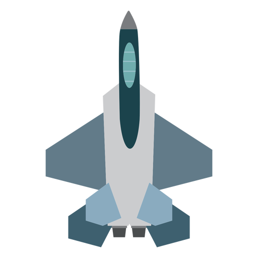 Military airplane top view icon