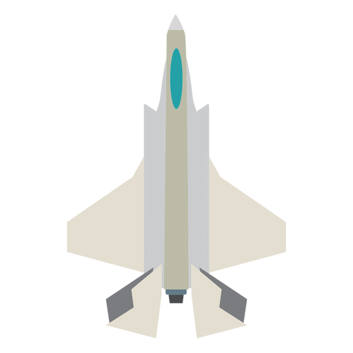 Fighter jet top view icon