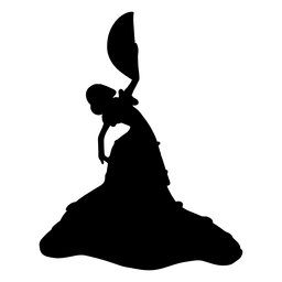 Bailaora de flamenco con silueta de abanico Diseño PNG