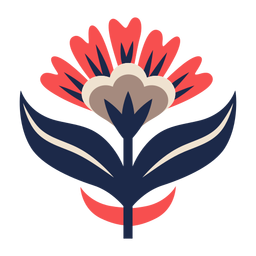 Florale Volkskunstverzierung PNG-Design