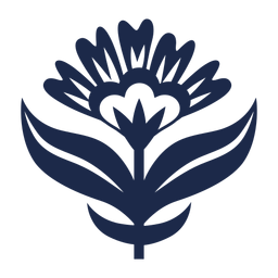 Floral folk art ornament silhouette PNG Design