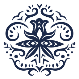 Silhueta de ornamento floral folk pattern Desenho PNG