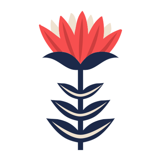 Blumen-Scandi-Kunstverzierung PNG-Design