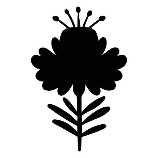 Floral scandi folk silhouette PNG Design