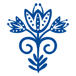 Scandinavian flower folk art blue PNG Design Transparent PNG