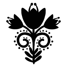 Arte escandinava floral folk arte preto Desenho PNG