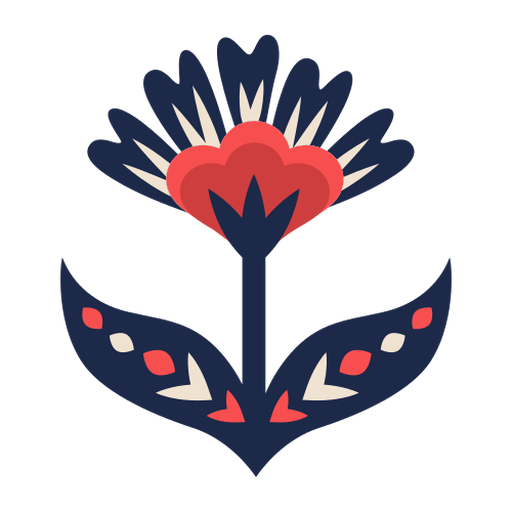 Flower scandi art ornament PNG Design