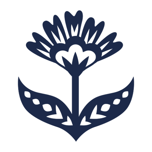 Flor scandi arte ornamento silueta Diseño PNG