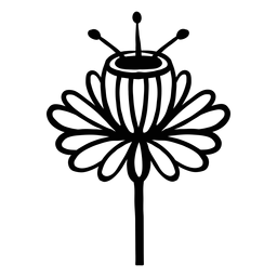 Arte popular escandinavo flor negro Diseño PNG