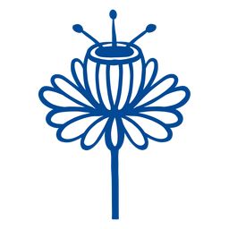 Flor escandinavo folk art azul Diseño PNG