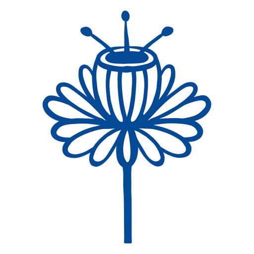 Blume skandinavische Volkskunst blau