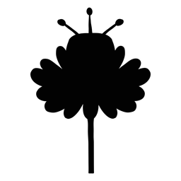 Arte popular escandinavo de flor negra Diseño PNG