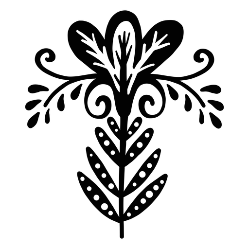 Ornamento escandinavo de flor liso Desenho PNG