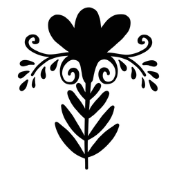 Flower scandinavian ornament silhouette PNG Design
