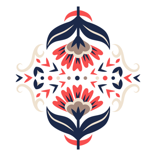 Flowers folk pattern ornament PNG Design