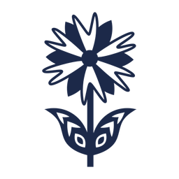Folk art flower ornament silhouette PNG Design