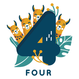 Número de cuatro perros Diseño PNG